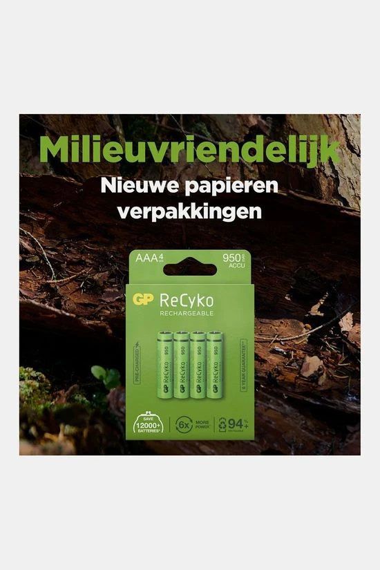 GP BATTERIES AAA Rechargeable Nimh 950 Mah Recyko 1,2V 4 Stuks Batterij 5 GP BATTERIES AAA Rechargeable Nimh 950 Mah Recyko 1,2V 4 Stuks Batterij - Afbeelding 5