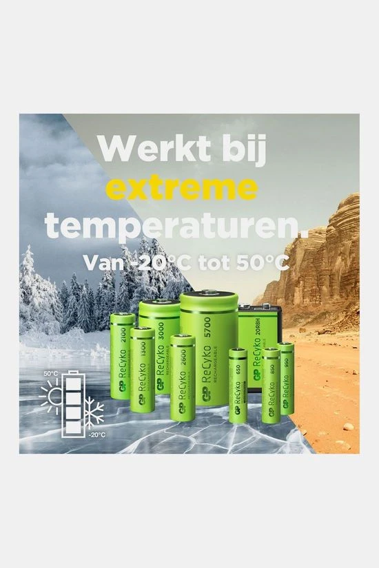 GP BATTERIES AAA Rechargeable Nimh 950 Mah Recyko 1,2V 4 Stuks Batterij 9 GP BATTERIES AAA Rechargeable Nimh 950 Mah Recyko 1,2V 4 Stuks Batterij - Afbeelding 9