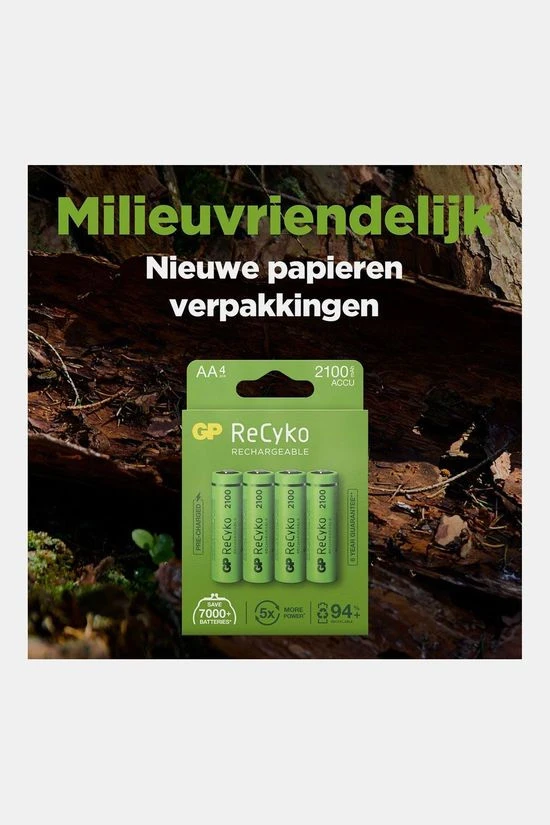 GP BATTERIES AA Rechargeable Nimh 2100Mah Recyko 1,2V 4 Stuks Batterij 5 GP BATTERIES AA Rechargeable Nimh 2100Mah Recyko 1,2V 4 Stuks Batterij - Afbeelding 5